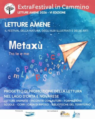 Locandina ExtraFestival 2026 progetto di promozione della lettura nel Lago d’Orta e Novarese con letture animate e incontri con autori